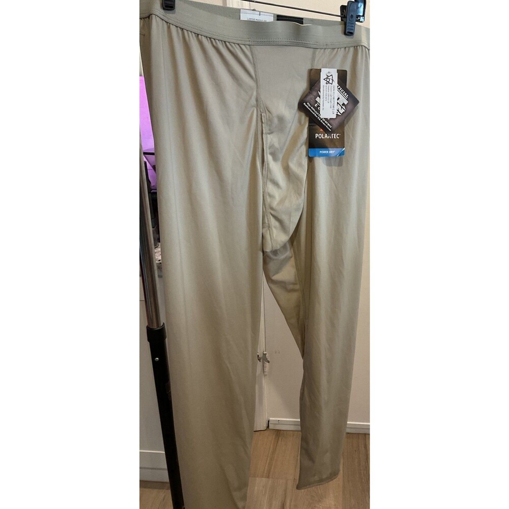 Polartec Power Dry Pants Mens Large Regular Tan Cold Weather Gen III Military